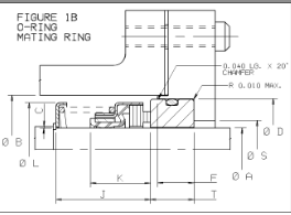 1,625 inch 21 SEAL ASSY**1B = SQSEC SEAT, (SiC/SiC + Viton), P/N  B62877 CFD-1197 торцовое уплотнение